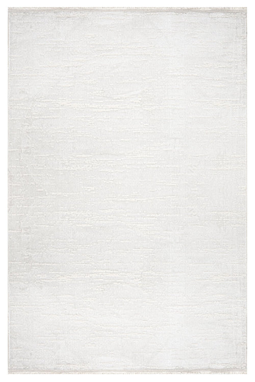 Modern Microfiber Area Rug – Durable Machine Made Cream Carpet With Cotton Base