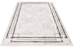 Machine Made Area Rug - Summit Grey Framed Rug with 11 mm Pile Height