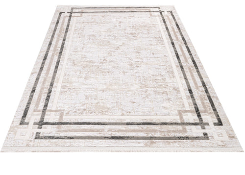 Machine Made Area Rug - Summit Grey Framed Rug with 11 mm Pile Height