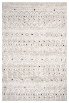 Grey Geometric Area Rug – Machine Made Rug with 11 mm Acrylic Pile Carpet