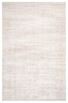 Machine Made Area Rug – Beige Striped Pattern, 11 mm Pile Height, Durable Acrylic Yarn Carpet