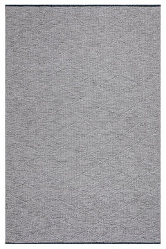 Grey Geometric Cotton Kilim - Durable Woven Sole Rug With 5 mm Pile Height