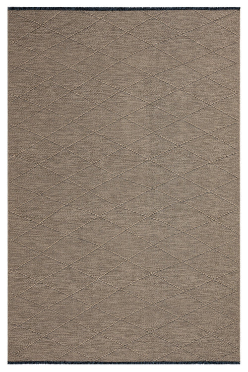 Cotton Kilim Rug – Geometric Woven Sole Rug with Fringed Edge, 5 mm Pile Height