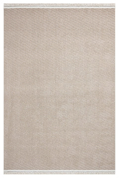 Brown Striped Area Rug – Machine Made Polyester Rug with 7 mm Pile Height