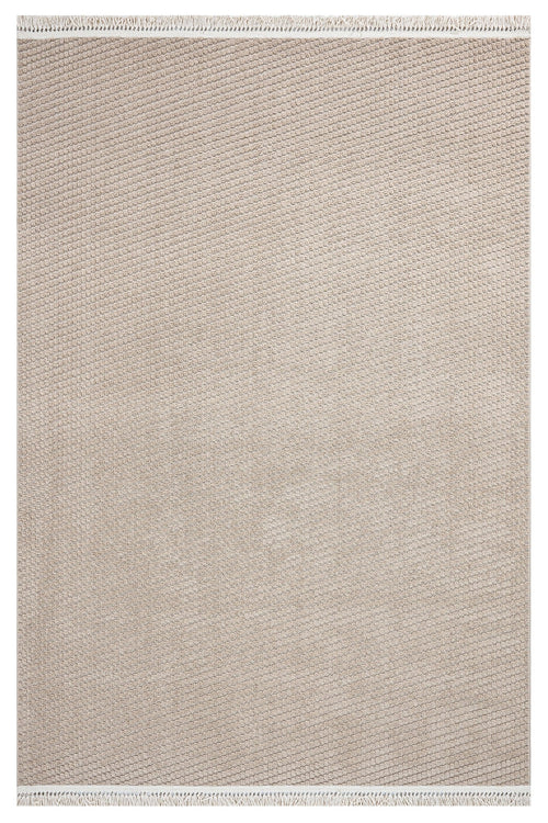 Brown Striped Area Rug – Machine Made Polyester Rug with 7 mm Pile Height