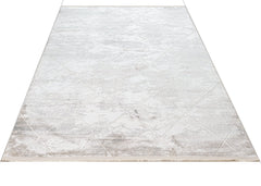 Machine Made Area Rug - Geometric Cream Microfiber Rug by Luxess Durable Floor Covering