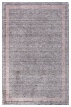 Natural Viscose Rug – Anthracite Frame Carpet With Soft Texture & Luxury Design