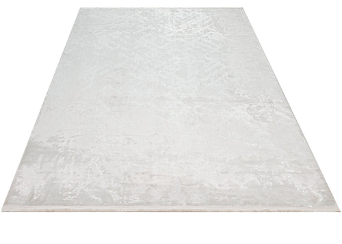 Cream Geometric Rug – Machine Made Area Rug with 8 mm Pile Height & Overlock Edge