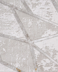 Cotton Area Rug - Gold Geometric Machine Made Rug with Soft Cotton Threads