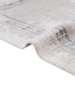 Cotton Area Rug - Machine Made Grey Frame Rug | Soft, Washable & Non Slip