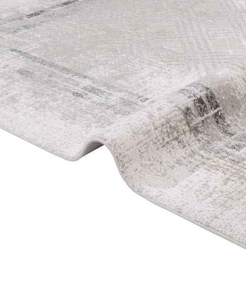 Cotton Area Rug - Machine Made Grey Frame Rug | Soft, Washable & Non Slip