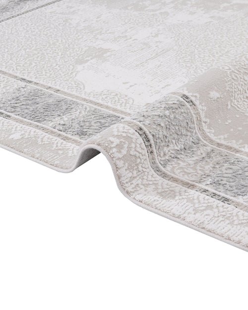 Cotton Area Rug – Machine Made Grey Frame Rug with Soft Cotton Threads