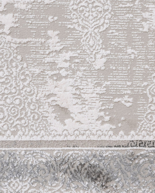 Cotton Area Rug – Machine Made Grey Frame Rug with Soft Cotton Threads