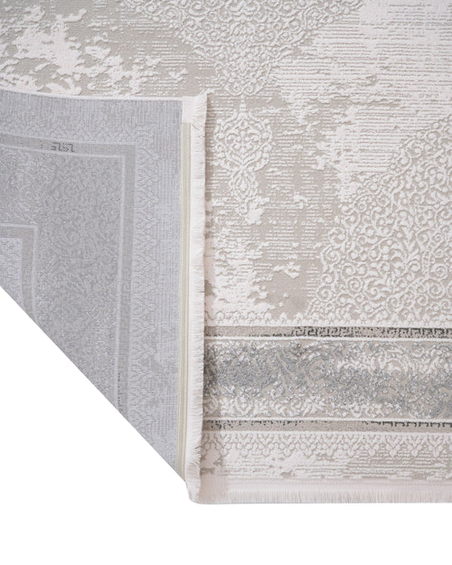 Cotton Area Rug – Machine Made Grey Frame Rug with Soft Cotton Threads