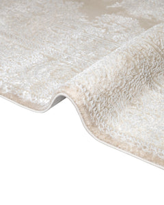 Classic Area Rug - Periwinkle Cream Machine Made Rug with Fringed Edge