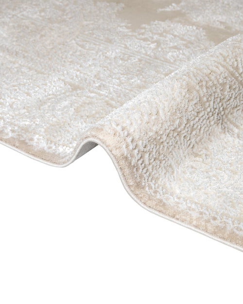 Classic Area Rug - Periwinkle Cream Machine Made Rug with Fringed Edge