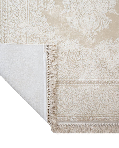 Classic Area Rug - Periwinkle Cream Machine Made Rug with Fringed Edge