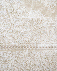 Classic Area Rug - Periwinkle Cream Machine Made Rug with Fringed Edge