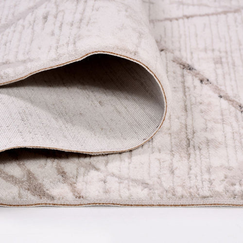 Juliana Cream Geometric Machine Made Area Rug