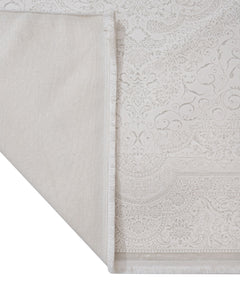 Cotton Area Rug - Machine Made Cream Medallion Rug | Soft Washable Floor Covering