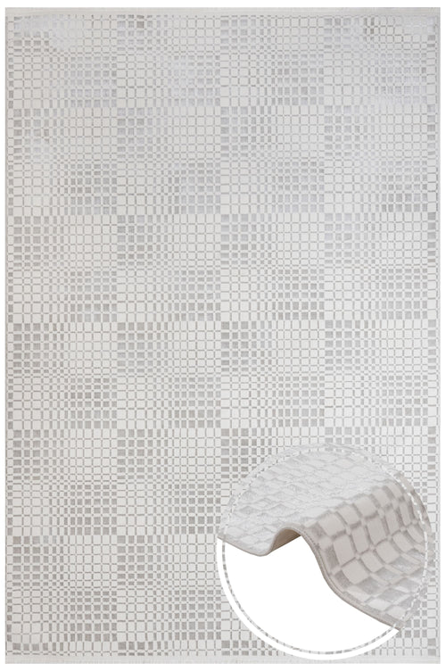 Cotton Area Rug - Machine Made Geometric Design with Soft Threads & Non Slip Pad