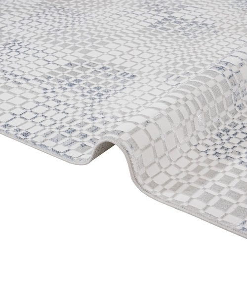 Cotton Area Rug – Machine Made Blue Geometric Rug With Soft Threads & Anti Slip