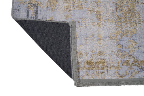 Modern Grey Area Rug - Digital Print Cotton Chenille Carpet for Living Room
