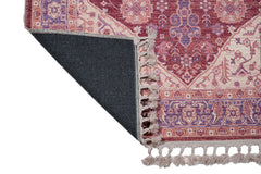 Pink Cotton Area Rug – Classic Chenille Digital Print Carpet with Anti-Slip Backing