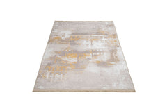 Modern Beige Area Rug – Cotton Chenille Digital Print Carpet for Living Room