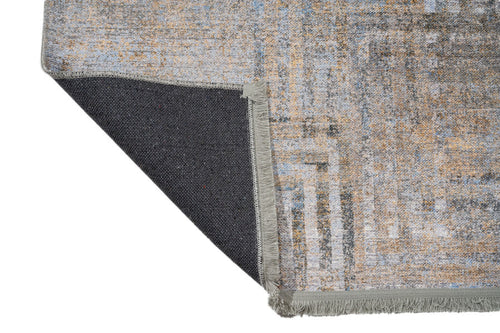 Geometric Area Rug - Grey Cotton Chenille Digital Print Carpet for Modern Living Room