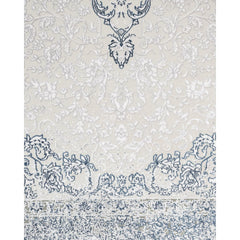 Blue Classic Area Rug – Machine Made Acrylic Carpet With Fringed Edges