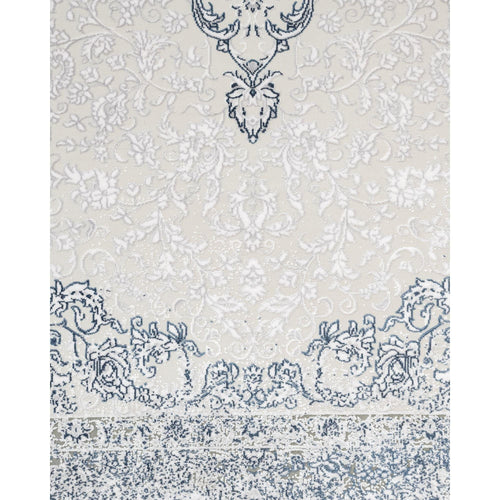 Blue Classic Area Rug – Machine Made Acrylic Carpet With Fringed Edges