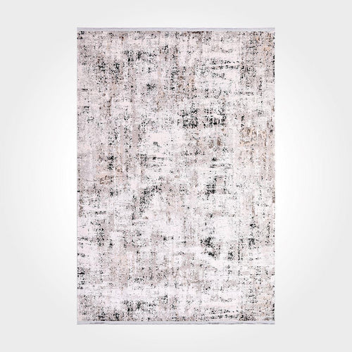 Modern Area Rug – Beige Machine Made Rug with Overlocked Edge, Durable Acrylic