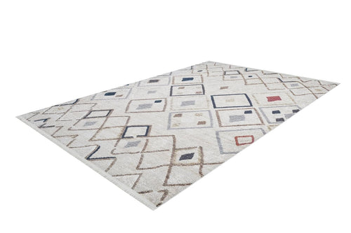 Geometric Area Rug – Beige Digital Print Rug | Non Slip, Antibacterial Carpet