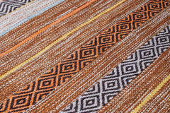 Brown Striped Area Rug – Soft Cotton Chenille Rug | Digital Print Carpet