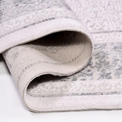 Grey Area Rug - Machine Made Rug with 10 mm Pile Height | Classic Frame Design