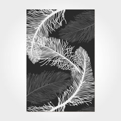 Digital Print Area Rug – Washable Non Slip Chenille Cotton Rug with Black Leaves Design