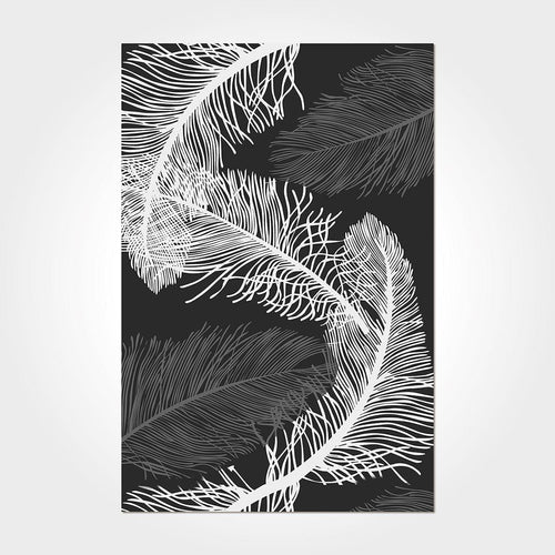 Digital Print Area Rug – Washable Non Slip Chenille Cotton Rug with Black Leaves Design