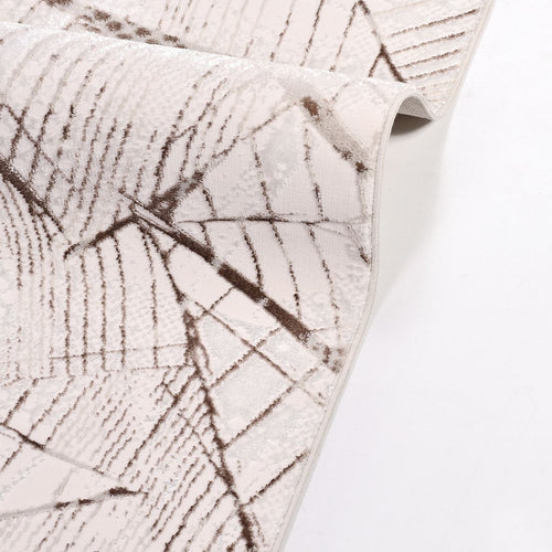 Adrianna Cream Geometric Machine Made Area Rug