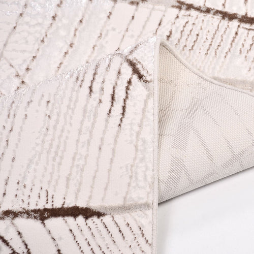 Adrianna Cream Geometric Machine Made Area Rug