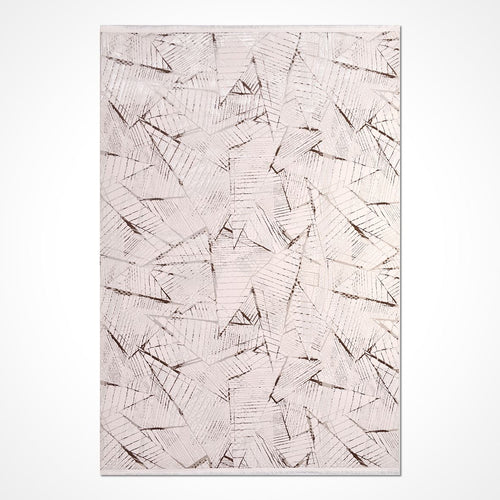 Adrianna Cream Geometric Machine Made Area Rug