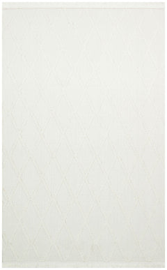 Cream Geometric Area Rug - Machine Made Rug | Dustproof Flatweave Carpet