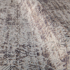 Vintage Area Rug - Machine Made Brown Rug With 10 Mm Pile & Overlocked Edge