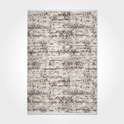 Vintage Area Rug - Machine Made Brown Rug With 10 Mm Pile & Overlocked Edge