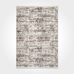 Vintage Area Rug - Machine Made Brown Rug With 10 Mm Pile & Overlocked Edge