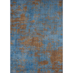 Modern Cotton Area Rug – Washable Non Slip Blue Microfiber Carpet for Living Room