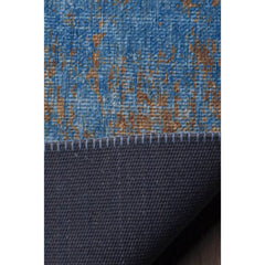 Modern Cotton Area Rug – Washable Non Slip Blue Microfiber Carpet for Living Room