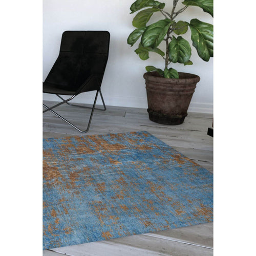 Modern Cotton Area Rug – Washable Non Slip Blue Microfiber Carpet for Living Room