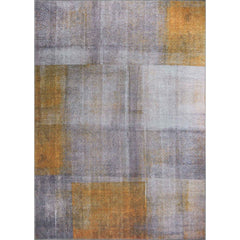 Modern Cotton Area Rug – Washable Non Slip Yellow Soft Microfiber Carpet