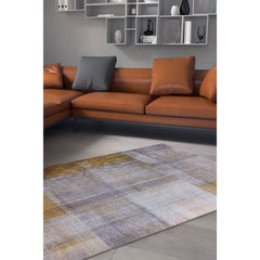 Modern Cotton Area Rug – Washable Non Slip Yellow Soft Microfiber Carpet